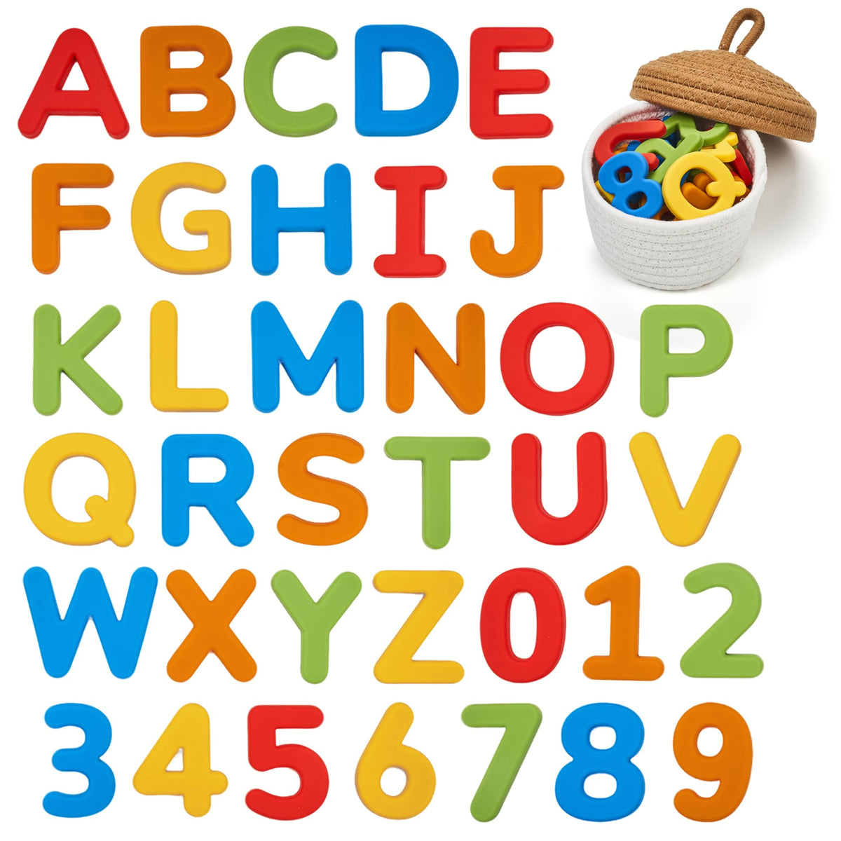 JoyCat Soft Silicone Magnetic Alphabet Letters, 26 Uppercase (Muted Color)
