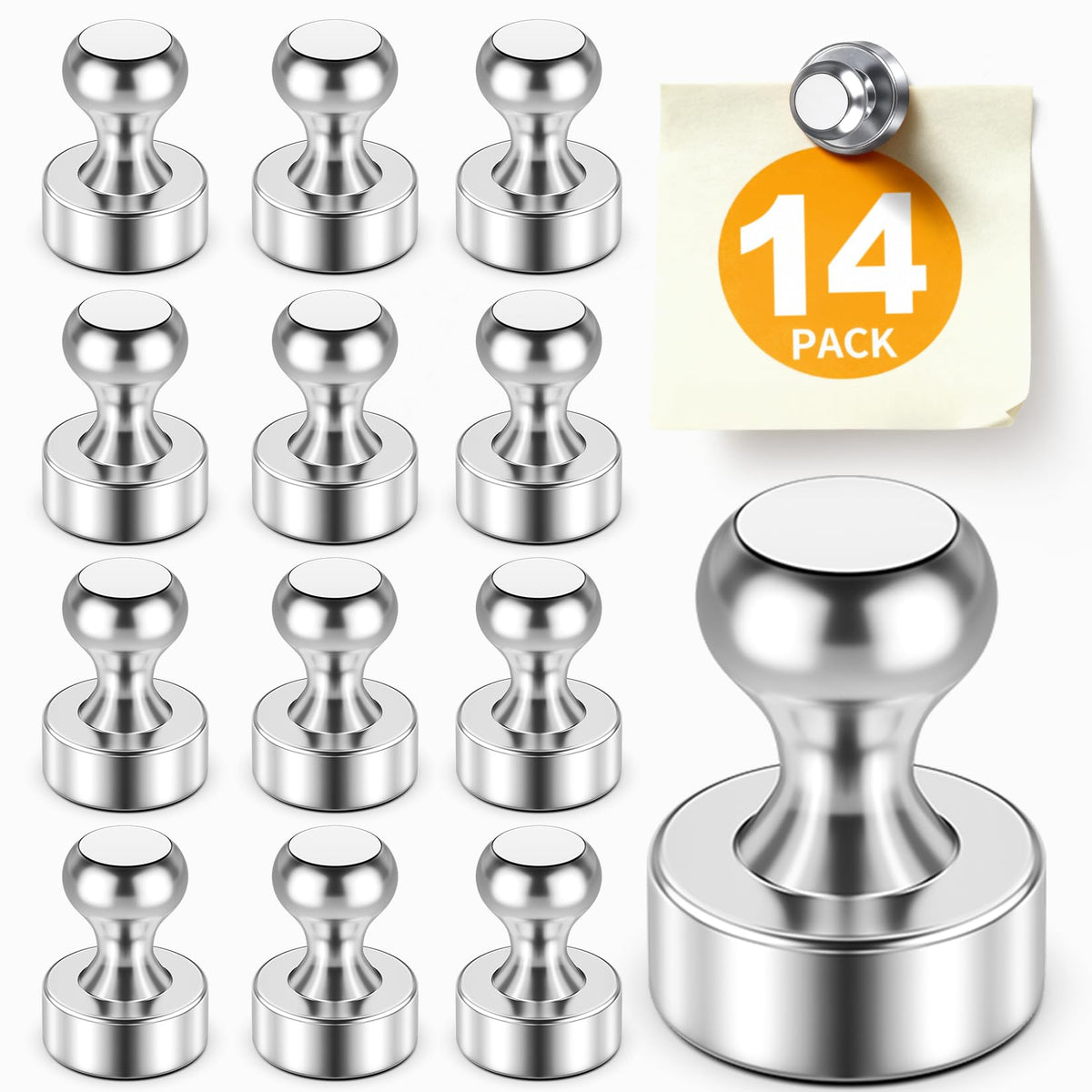 FINDMAG Fridge Magnets, Magnets for Whiteboard, Kitchen, 14 Pack, Colorful