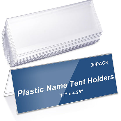 15 Pieces Acrylic Name Plate for Desk, 11" X 4.25" Name Tent for Meeting