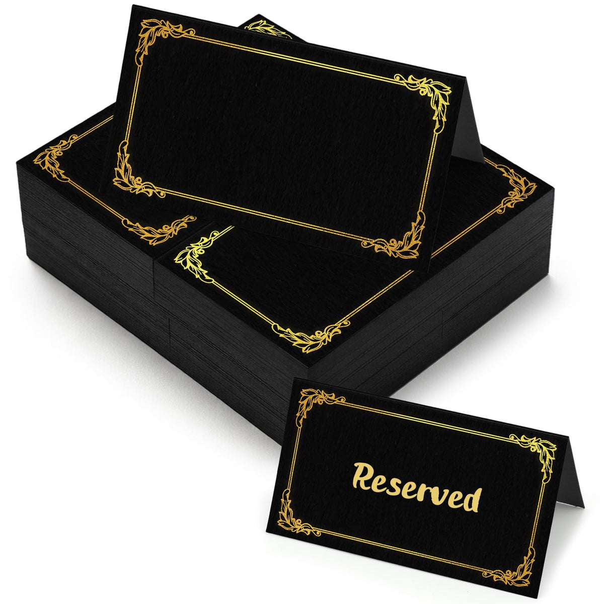 150Pcs Place Cards for Table Setting Wedding Cards with Gold Foil Border