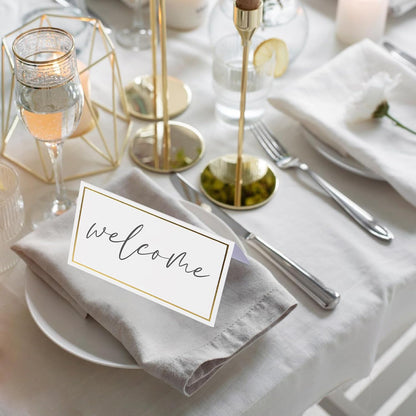 120 Pcs Place Cards for Table Setting - Folded Name Cards 2 x 3.5 Inch