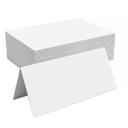 30 Pack Printable Name Tent Cards,3.5"x 11" Blank Folding Paper for Place Cards & Table Cards(White)