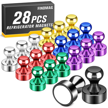 FINDMAG Fridge Magnets, Magnets for Whiteboard, Kitchen, 14 Pack, Colorful