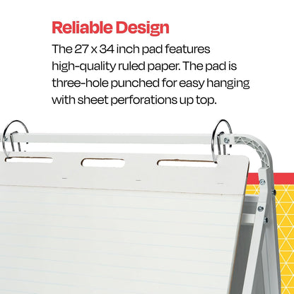 School Smart Flip Chart Paper for Easels and Bulletin Boards, 27 x 34 Inches, 50 Sheets, Pack of 4