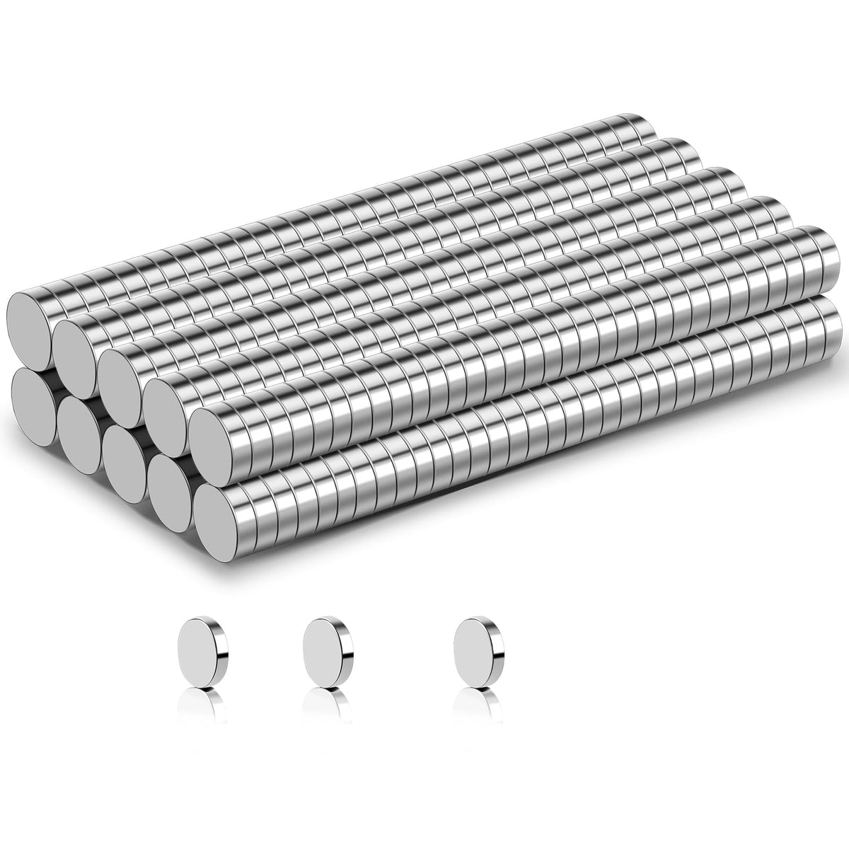 TRYMAG Small Neodymium Magnets, 200Pcs Round Rare Earth Magnet 8x3mm