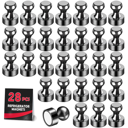 LOVIMAG Fridge Magnets 12 Pack Magnet Refrigerator Locker Whiteboard Black