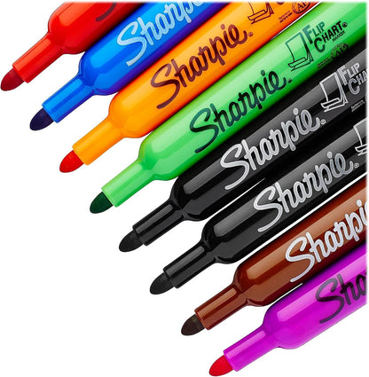 Sharpie 22480PP Flip Chart Marker, Bullet Point, 8/PK, Assorted