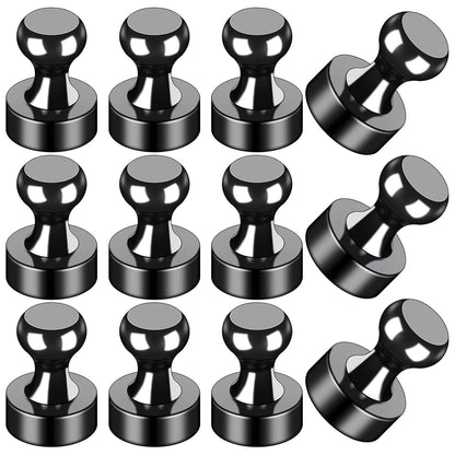 LOVIMAG Fridge Magnets 12 Pack Magnet Refrigerator Locker Whiteboard Black