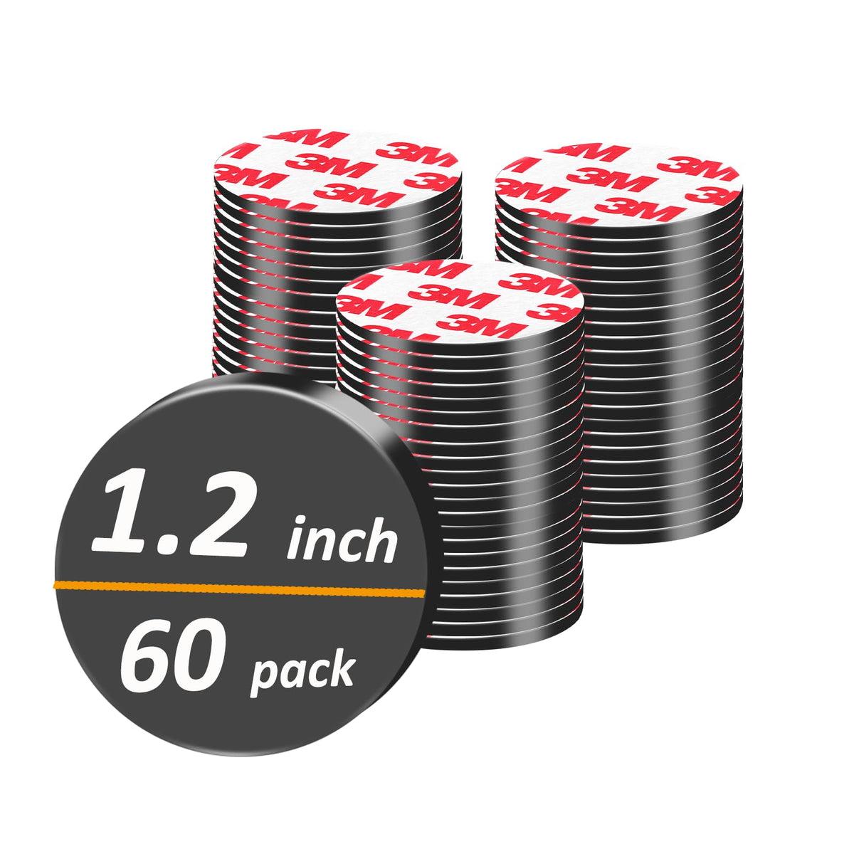 36Pack, Round Magnets Dots Peel and Stick, (Diameter 0.8" x 0.08" Thick) Precut Magnetic Tapes with Adhesive Backing, Circle Flexible Magnets for DIY, Art Projects, whiteboards & Fridge