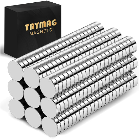 TRYMAG Small Neodymium Magnets, 200Pcs Round Rare Earth Magnet 8x3mm