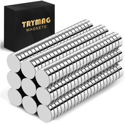 TRYMAG Small Neodymium Magnets, 200Pcs Round Rare Earth Magnet 8x3mm