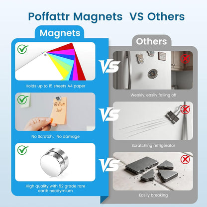 20PCS Fridge Magnets, Refrigerator Magnets for Whiteboard, Silver