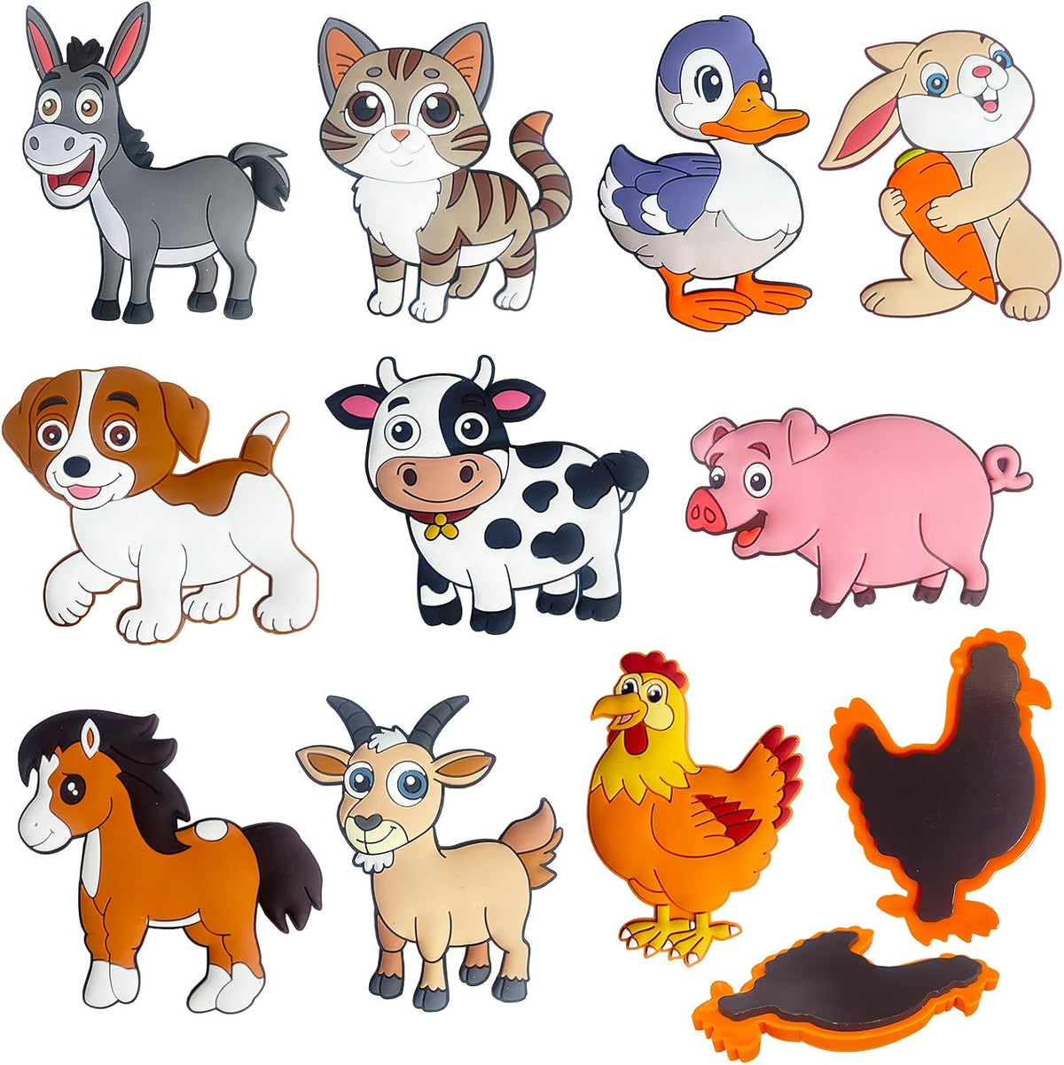 Fridge Magnets for Toddlers Farm Animals, Full Back Magnetic Animals