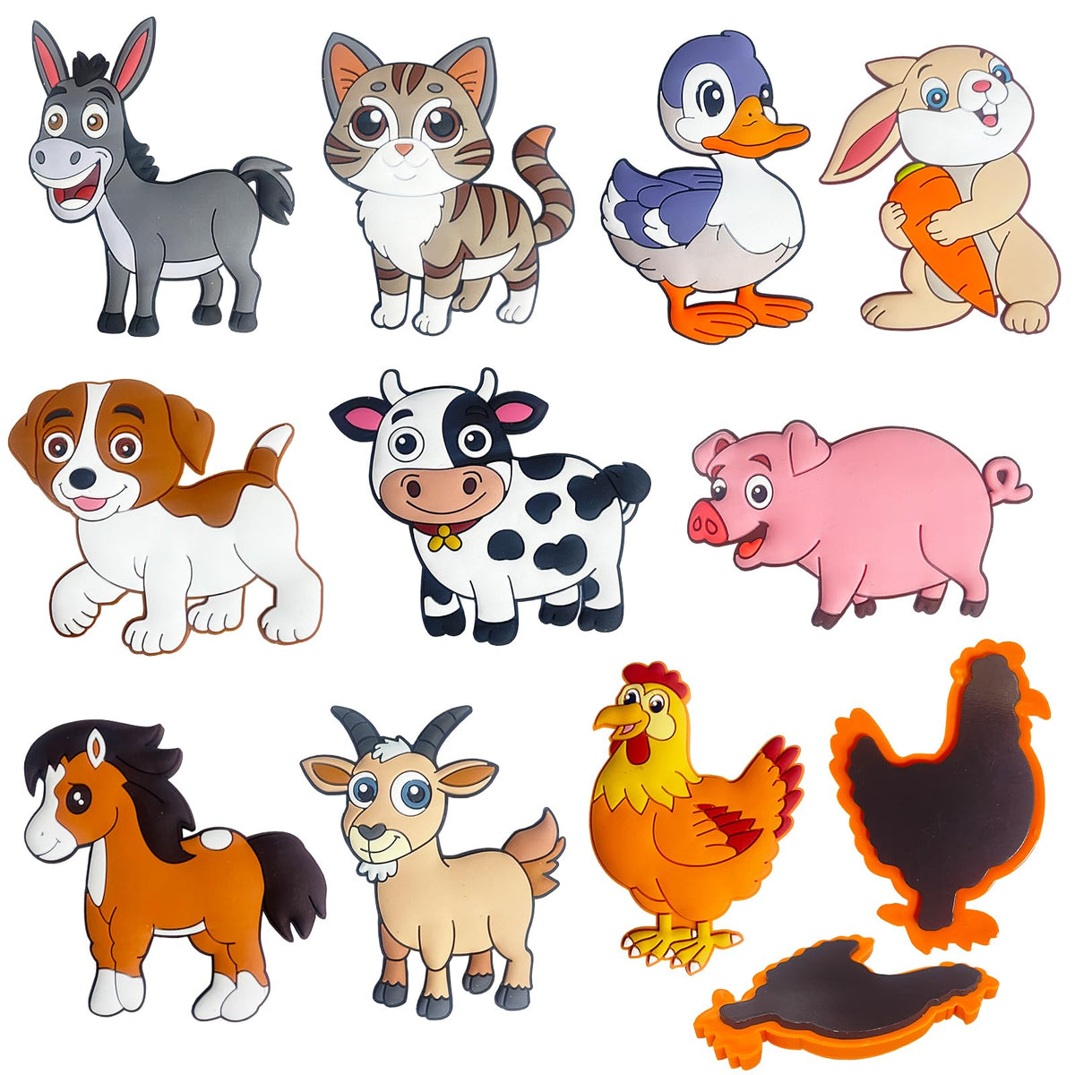 Fridge Magnets for Toddlers Farm Animals, Full Back Magnetic Animals