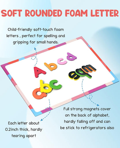 Gamenote Magnetic Alphabet Letters Kit, 238 Pcs with Magnet Board