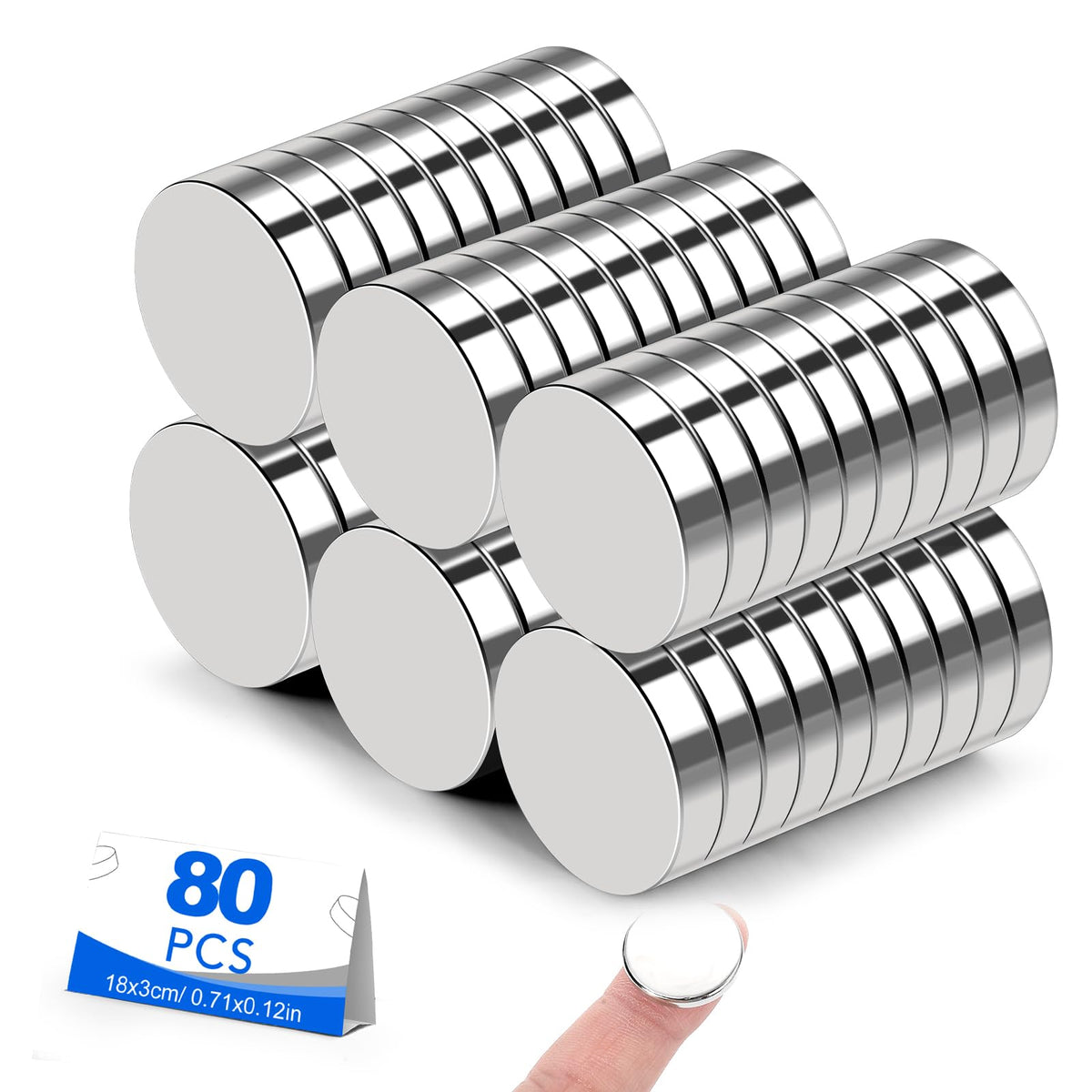 BEST CHOICE MAGNETS Small Magnets, 30 Pack Refrigerator Magnets 12x3mm