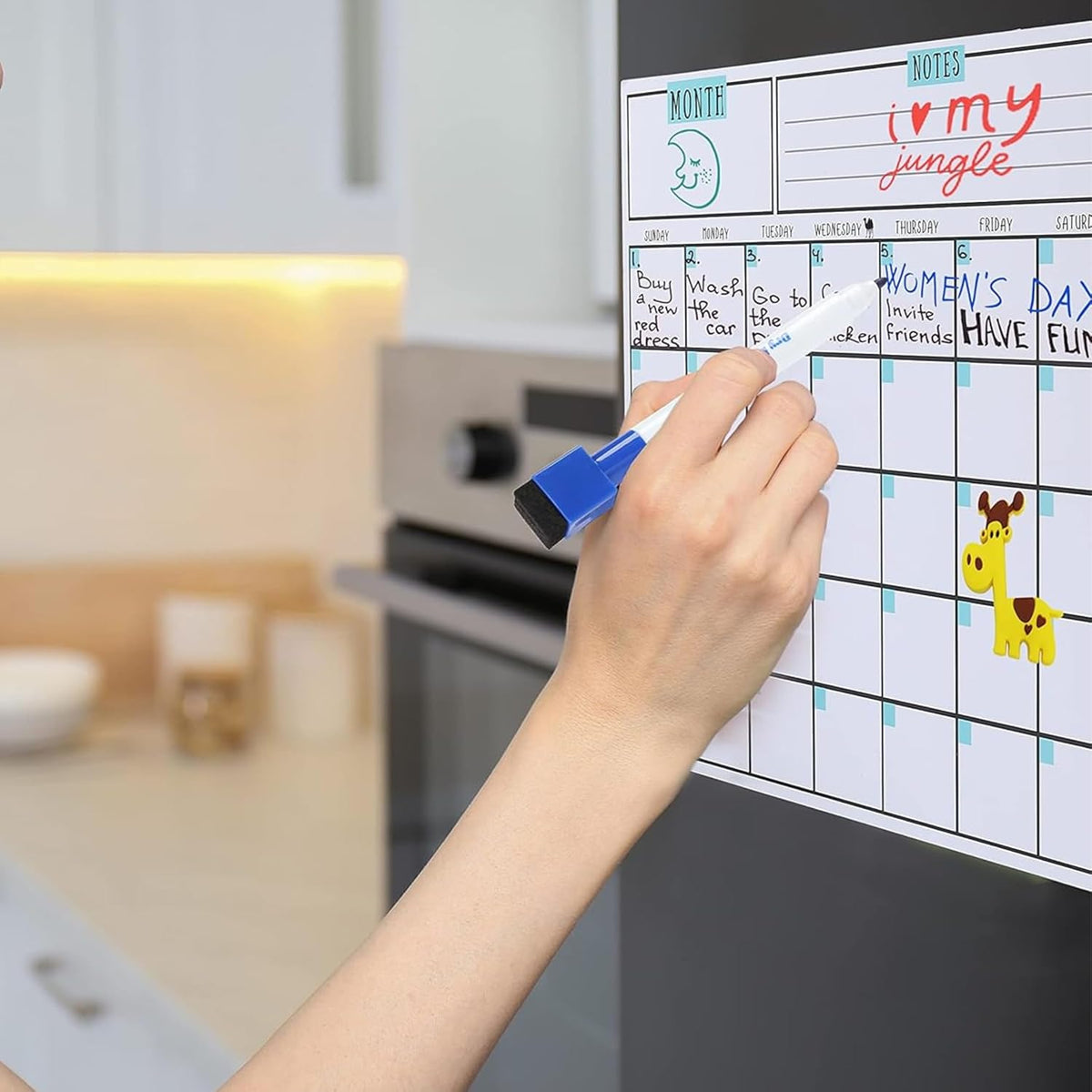 Mr. Pen- Dry Erase Calendar for Fridge, Magnetic, 14.7 x 11.8