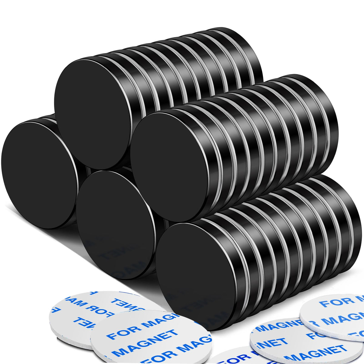 DIYMAG Strong Magnets,6 Pack with Double Sided Adhesive Backing Powerful