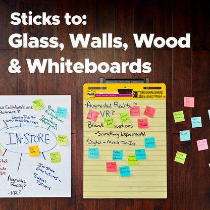 Post-it Super Sticky Easel Pad, 25 x 30 Inches, 30 Sheets/Pad, 4 Pads (561VAD4PK), Yellow Lined Premium Self Stick Flip Chart Paper, Super Sticking Power (561 VAD 4PK)