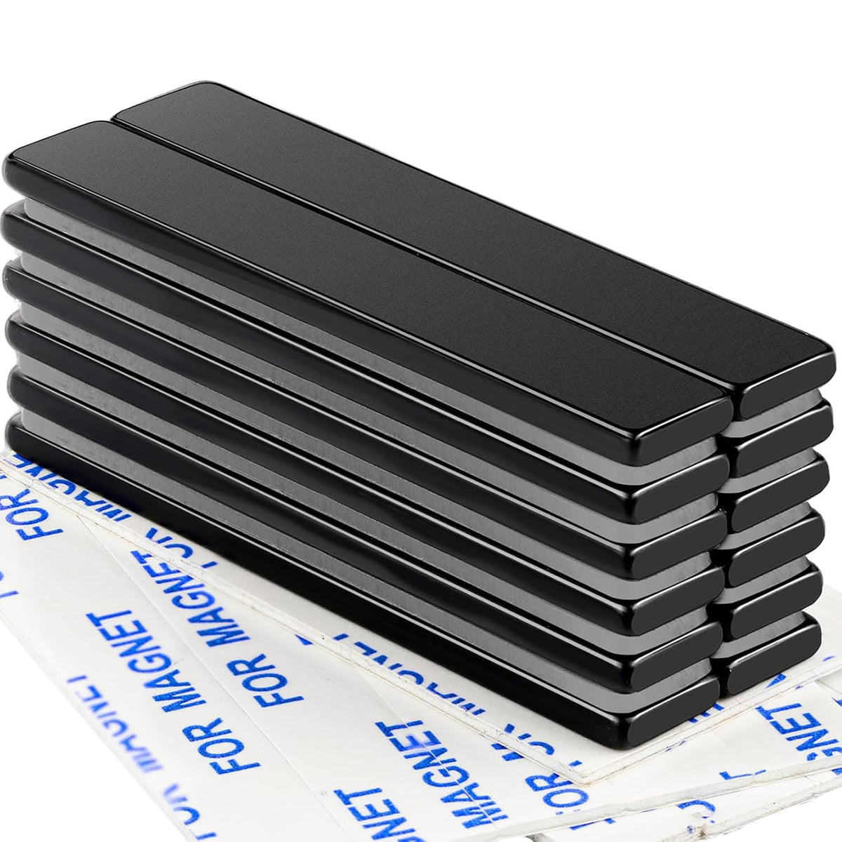 DIYMAG Strong Magnets, 12 Pack Neodymium Magnetic Strips Adhensive Backing