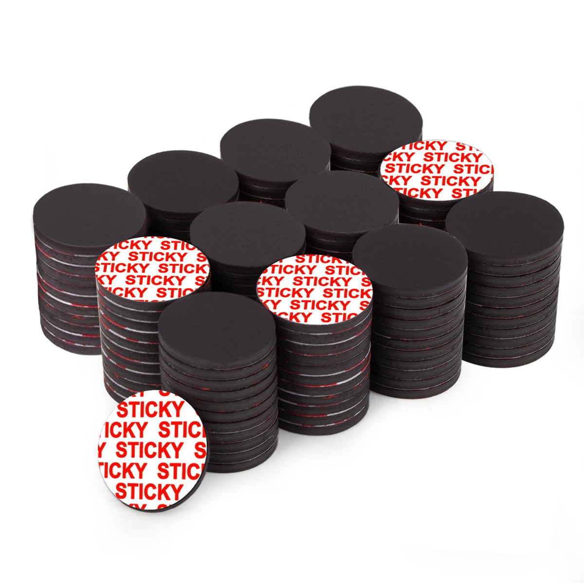 Towjug Round Magnets with Adhesive Backing 0.8" x 0.08", 30 Magnetic Dots