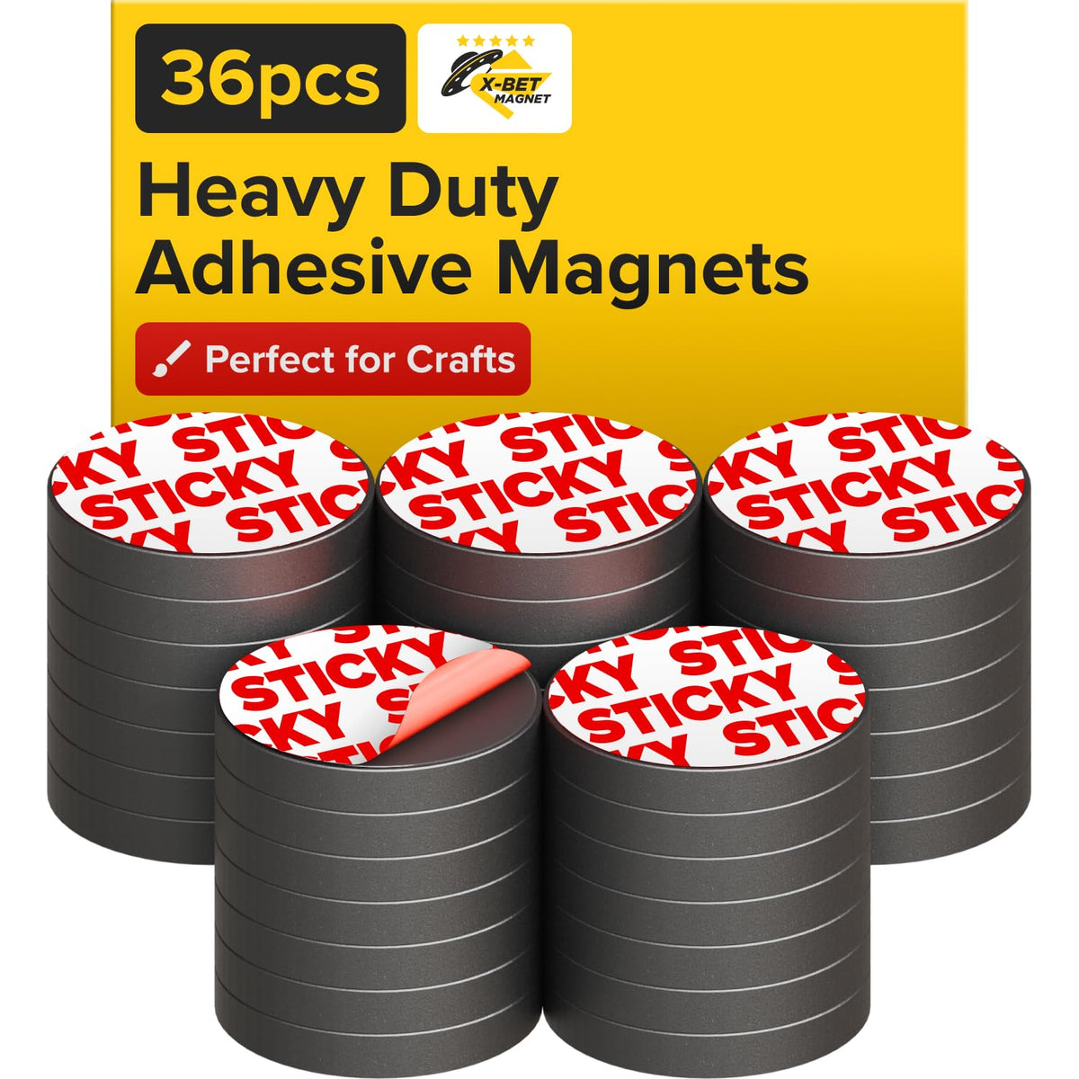 Strong Ceramic Round Adhesive Magnets, 0.7x0.12 (18x3mm), 100 Pcs