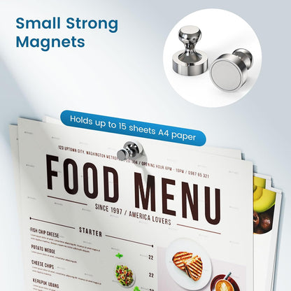 20PCS Fridge Magnets, Refrigerator Magnets for Whiteboard, Silver