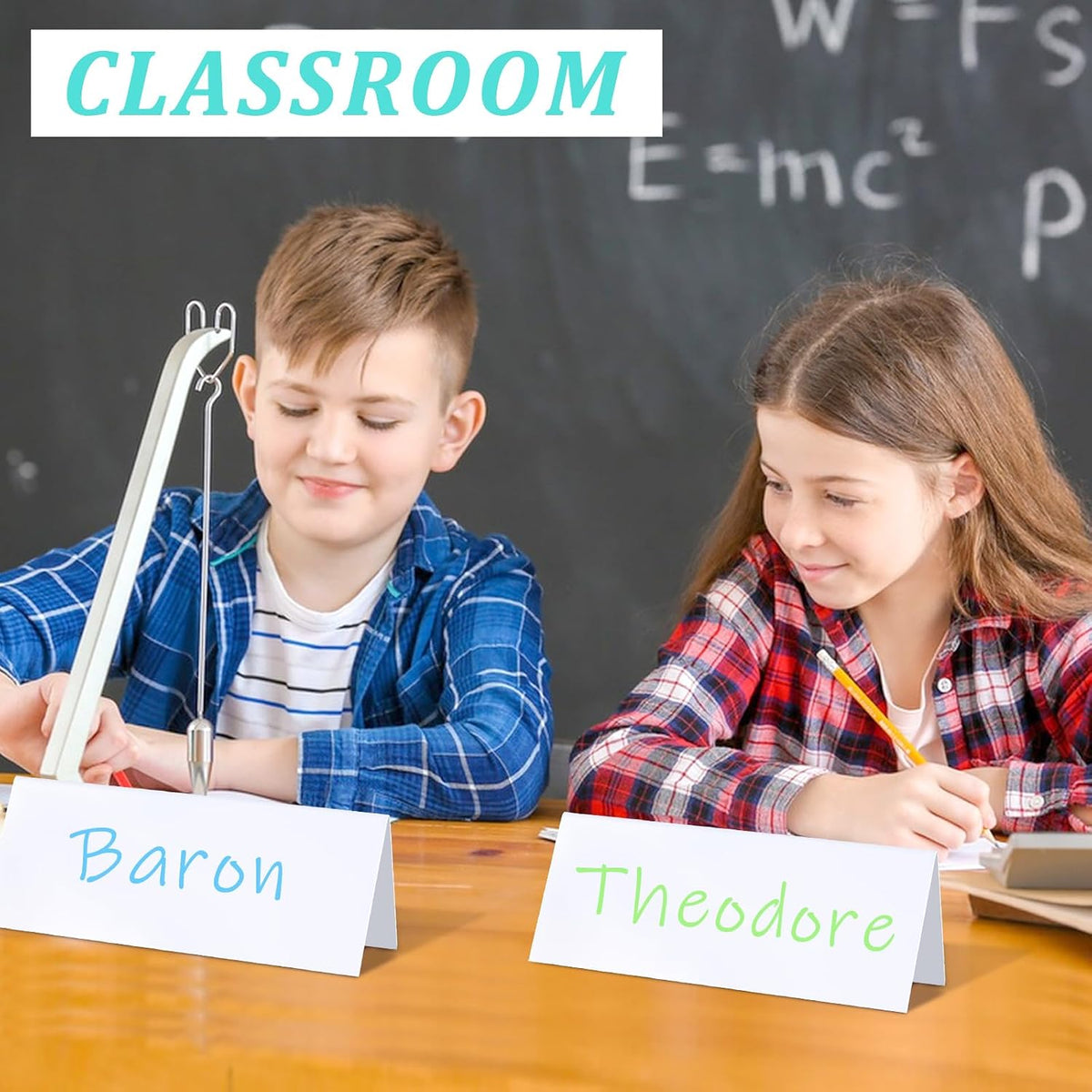 14 Pcs Reusable Dry Erase Name Tent Cards for Table with 4 Dry Erase Markers and 2 Erasers, 7.8" x 3.1" Reusable PVC Name Cards Desk Place Card Plates for Weddings Classroom Office Meetings, White