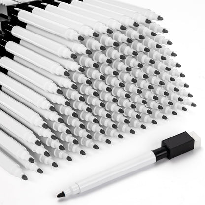 50 Pcs Magnetic Dry Erase Markers, Fine Point Tip, Black