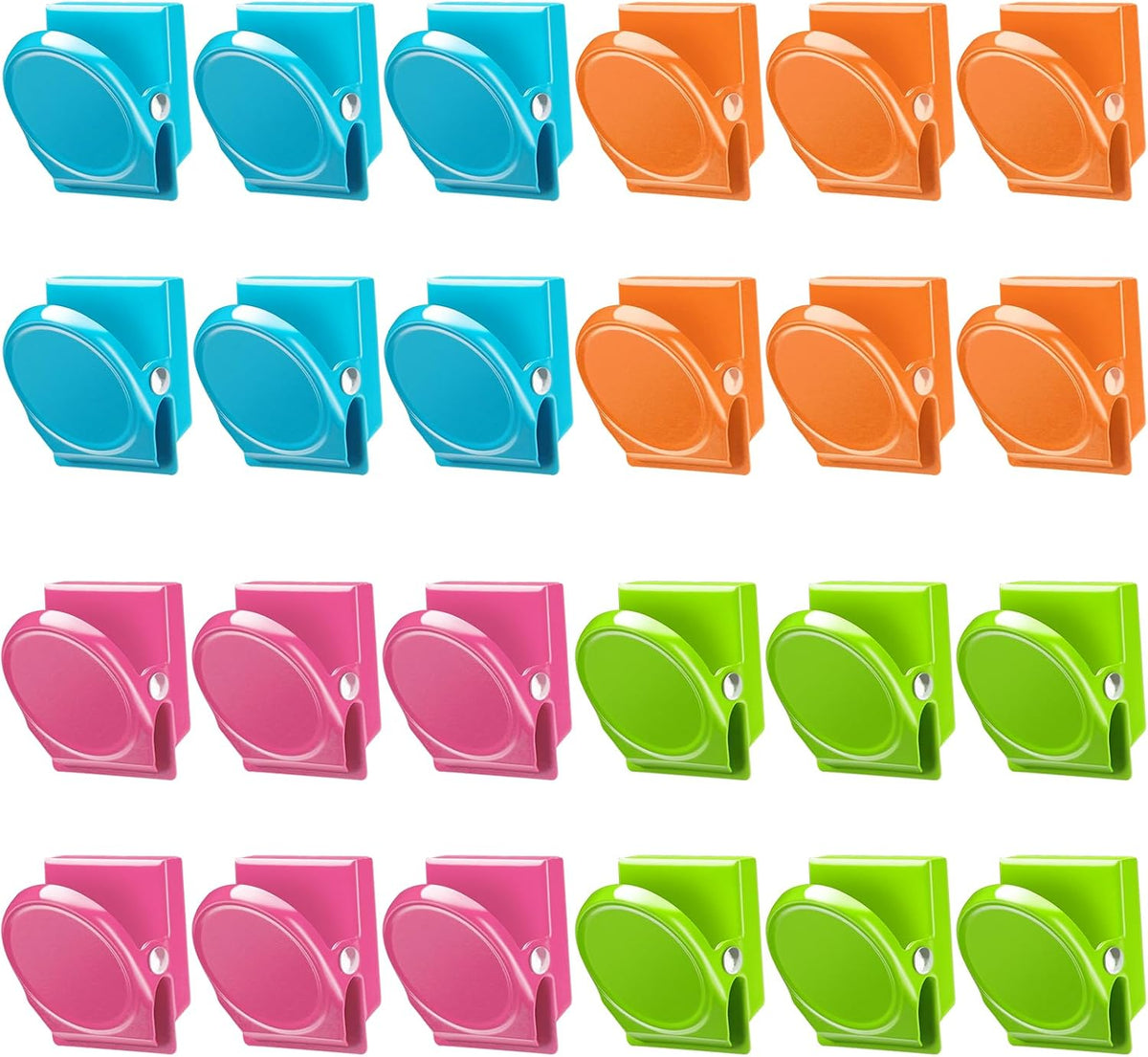 VICNOVA Magnetic Clips, 24 Pieces Magnetic Metal Chip Clips Fridge Magnets Refrigerator Whiteboard Locker Magnets Heavy Duty Clip Classroom Organization Teacher Must Haves School Supplies Accessories
