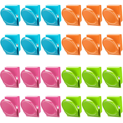 VICNOVA Magnetic Clips, 24 Pieces Magnetic Metal Chip Clips Fridge Magnets Refrigerator Whiteboard Locker Magnets Heavy Duty Clip Classroom Organization Teacher Must Haves School Supplies Accessories