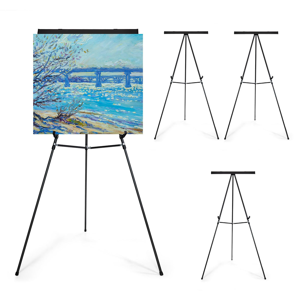 Falling in Art 63 1/2'' Lightweight Aluminum Flip Chart Display Easel Stand