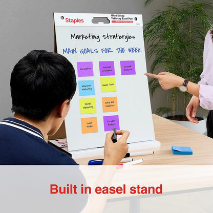 Staples Ultra Sticky Tabletop Easel Pad, 20x23 Inch, 20 Sheets/Pad