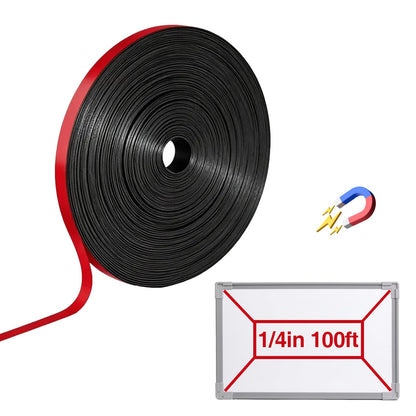 Magnetic Whiteboard Tape for Office,Fine Line Gridding Tape - 1/5 in x 40 yd x 24 mil,High Energy Thin Strip Magnets,Black 120 Feet