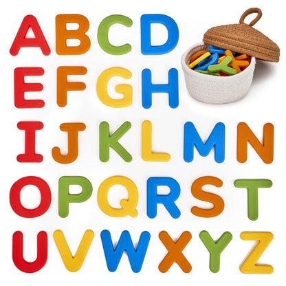 JoyCat Soft Silicone Magnetic Alphabet Letters, 26 Uppercase (Muted Color)