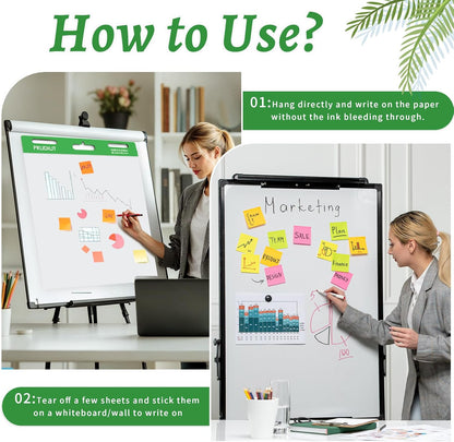 3 Pack Sticky Easel Pads, 15 x 18 Inches Flip Chart Paper, 30 Sheets