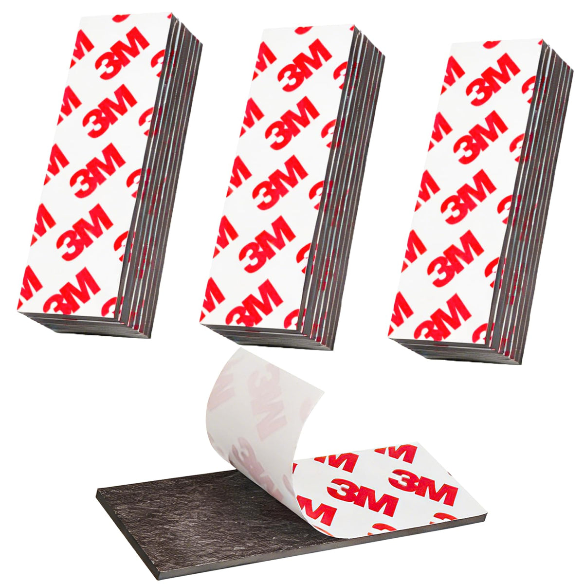 16 Pack Magnetic Strip, Magnetic Tape with Adhesive Backing, Magnet Strips Heavy Duty (3" X 1") Strong Adhesive Magnetic Strips for DIY, Fridge, Whiteboard, Crafts, Signs, Cabinet（Right Angle）