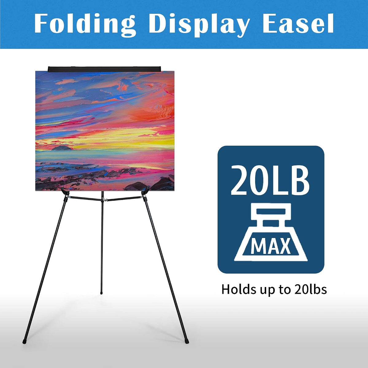 Falling in Art 63 1/2'' Lightweight Aluminum Flip Chart Display Easel Stand