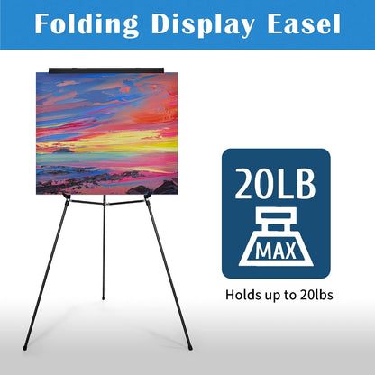 Falling in Art 63 1/2'' Lightweight Aluminum Flip Chart Display Easel Stand