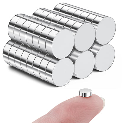 SMARTAKE 45 Pcs Refrigerator Magnets, 10x2.6mm Small Fridge Magnets, Silver