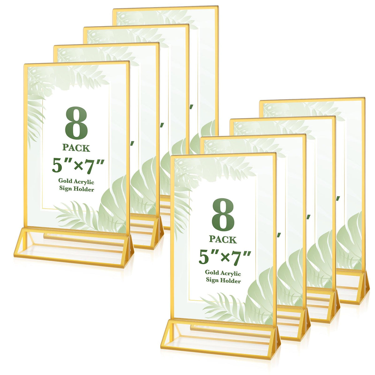 12 Pack Gold Acrylic Sign Holders 4x6 Menu Flyer Holder