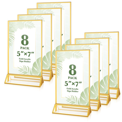 12 Pack Gold Acrylic Sign Holders 4x6 Menu Flyer Holder