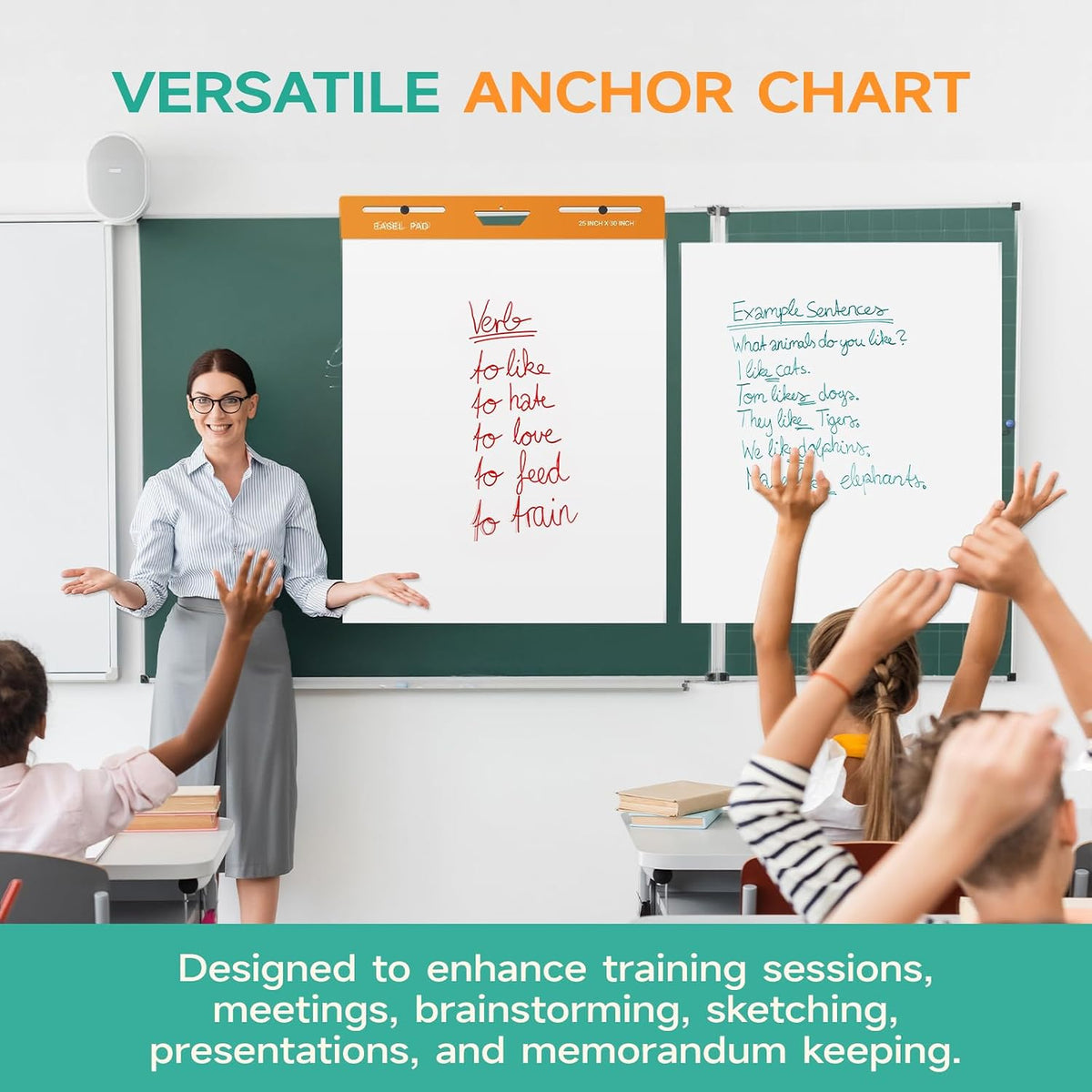 40 Sheets/Pad 25 x 30 Inches Large Self Stick Flip Chart Paper, 2 Pads/Pack