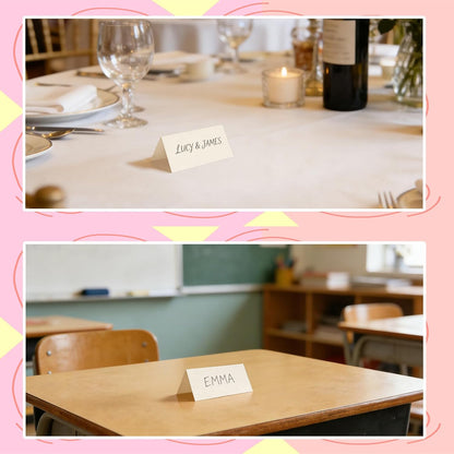 150 Pack 2 x 3.5" Folded Place Blank Note Tent Cards 92lb/250gsm (Cream)