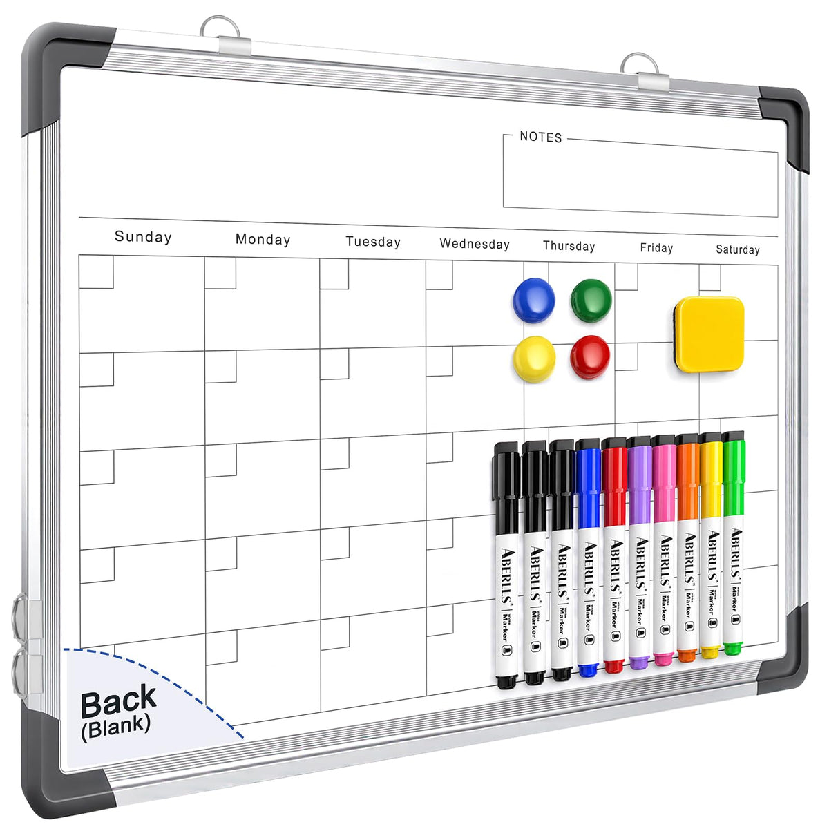 Weekly Calendar Whiteboard for Wall, Dry Erase Board, Magnetic White Board