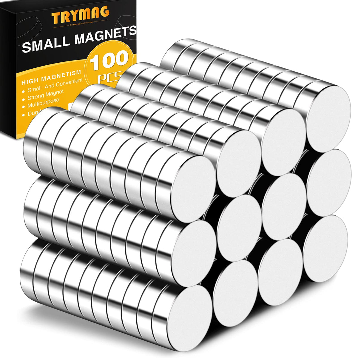 TRYMAG Small Strong Magnets, 6 Sizes Rare Earth Magnet, 255Pcs