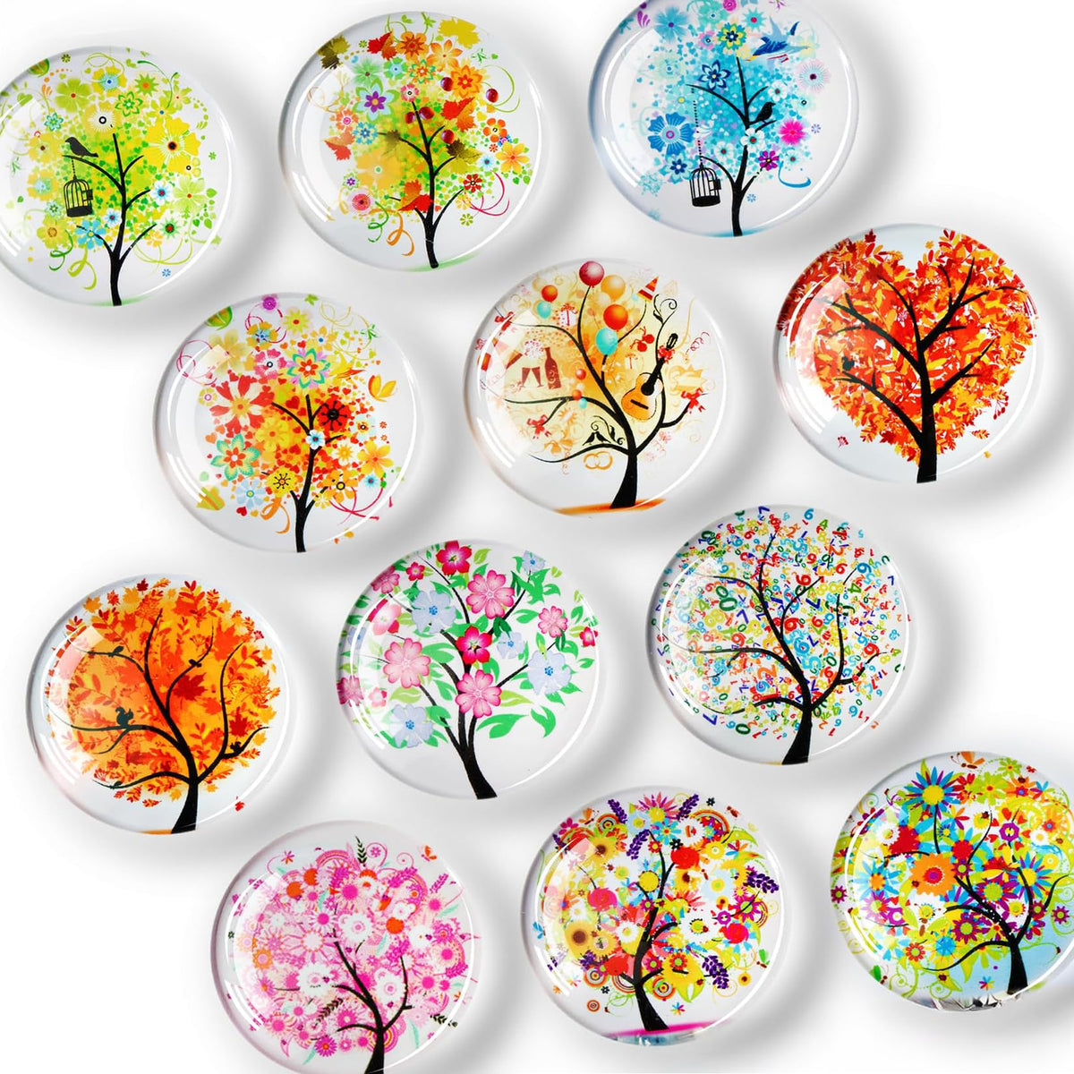 FINDMAG 12 Pack Fridge Magnets, Refrigerator Magnets Decorative for Locker