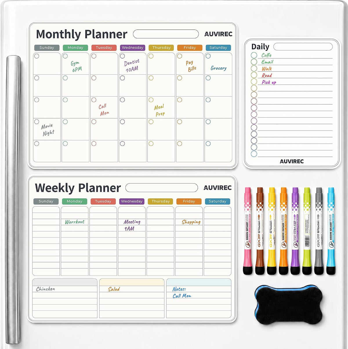 Magnetic Calendar for Refrigerator, Dry Erase Fridge Calendar