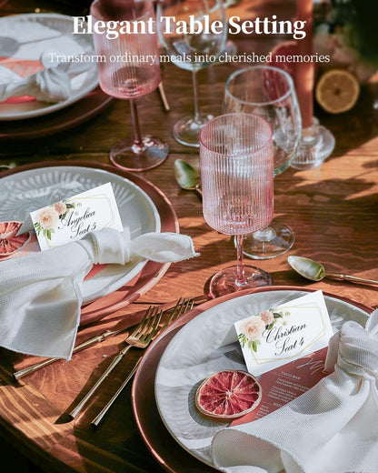 Uniclife 60 Pcs Floral Place Cards for Wedding Buffet Tables