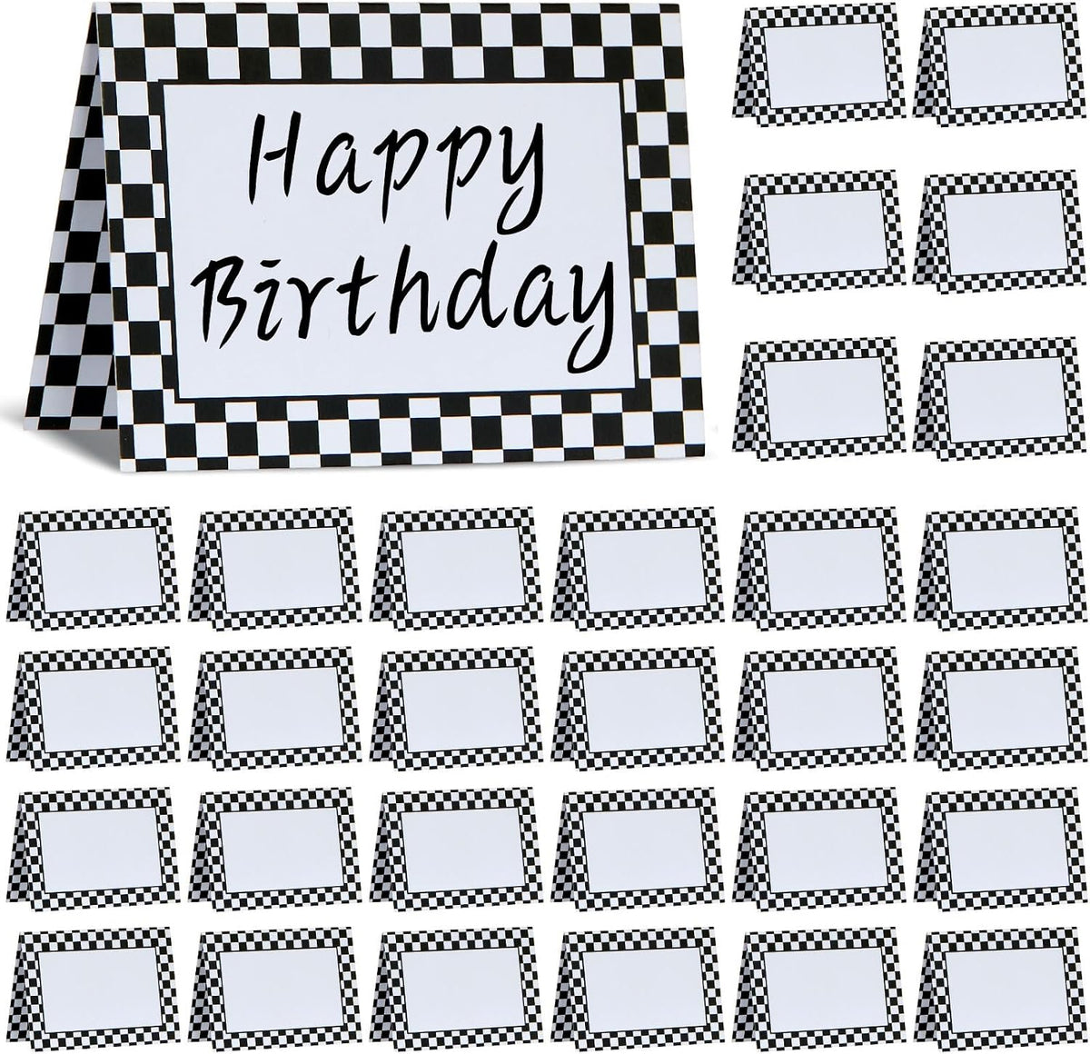 Affrolling 30 Pcs Race Car Table Place Cards Name Cards Fold Name Tents
